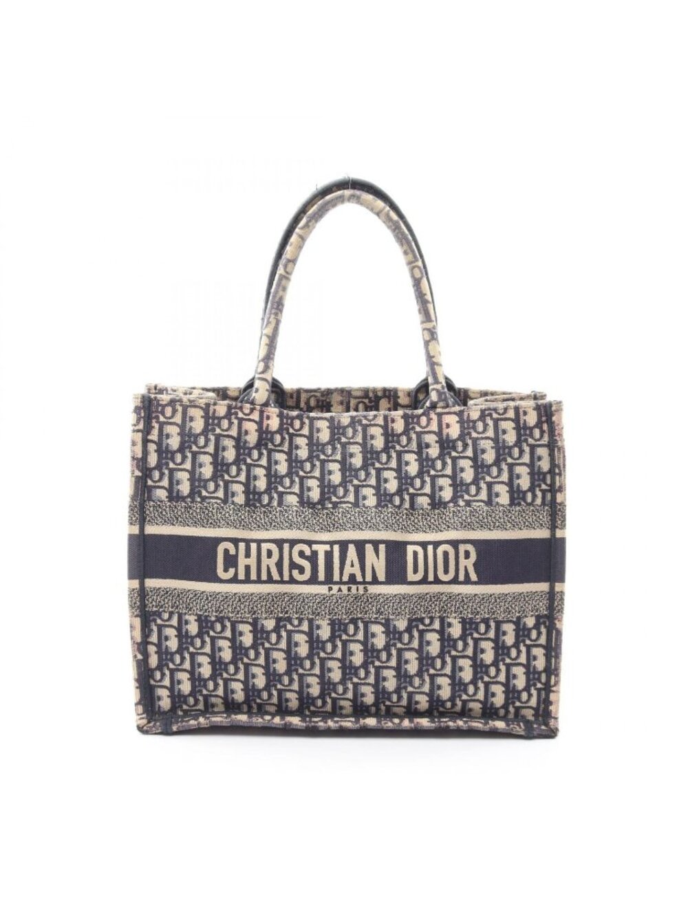 Dior Tote Bag Book Medium Oblique Ivory Navy Pink Canvas